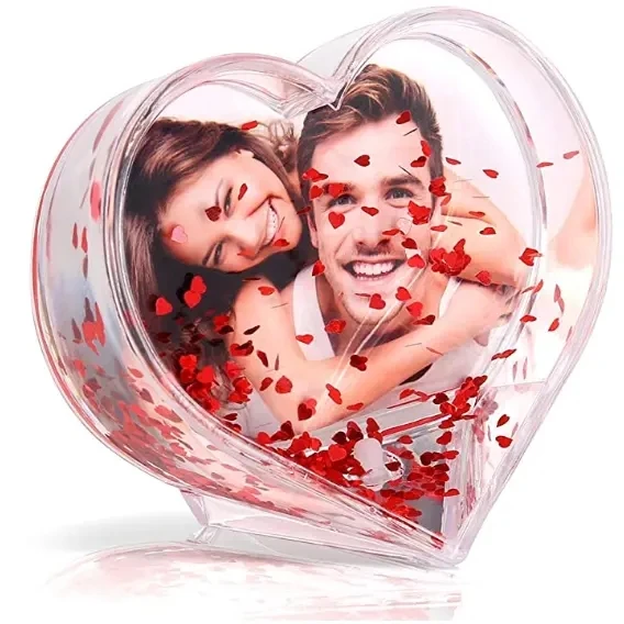 Heart Picture Frames Photo Frame Acrylic/plastic  Mini Floating Glitter Love Picture Frame For Dicor