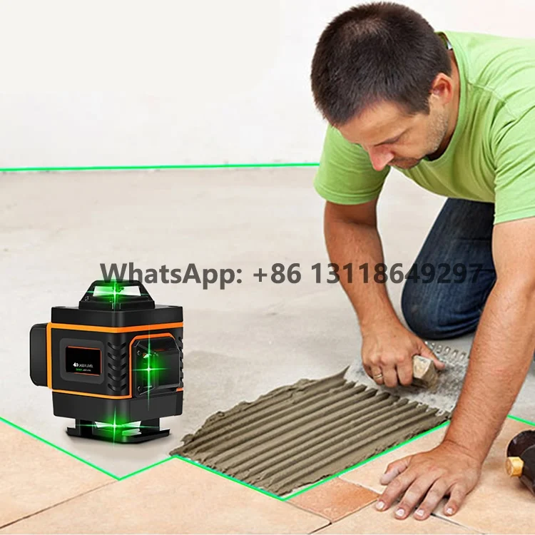 High Quality Measuring Tools Green Beam Self-leveling Cross Horizontal Vertical 16 Lines 4D Wall Sticking Instrument Laser Level