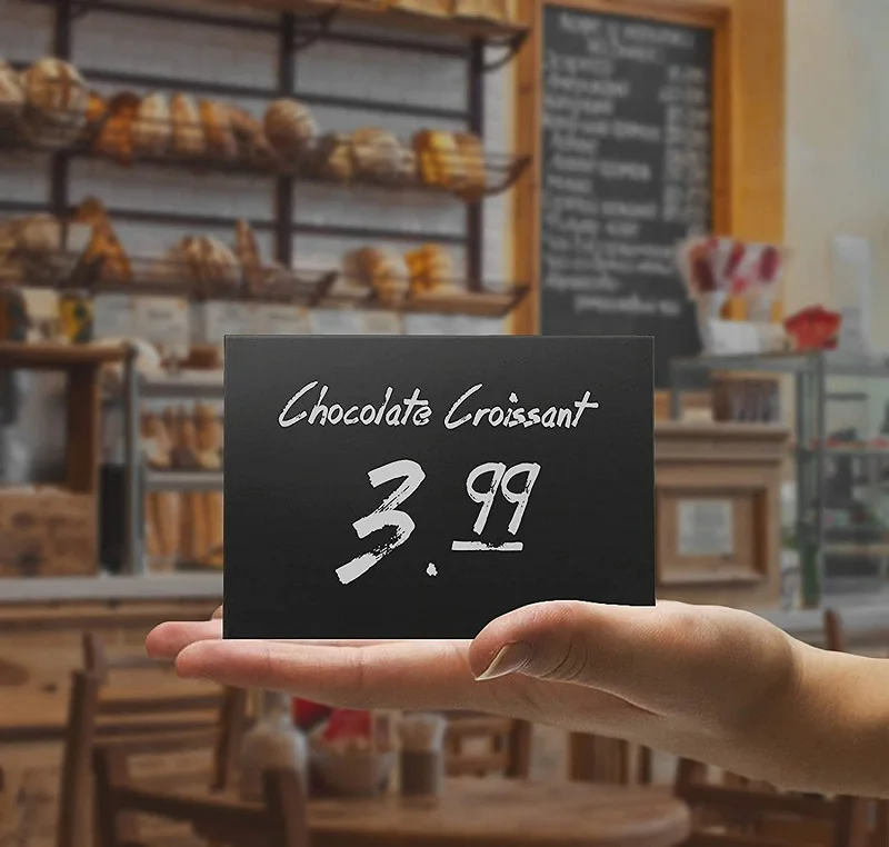 V Shape Message Board Signs Mini Chalkboard Sign Food Labels for Party Sign Board with Easel Stand