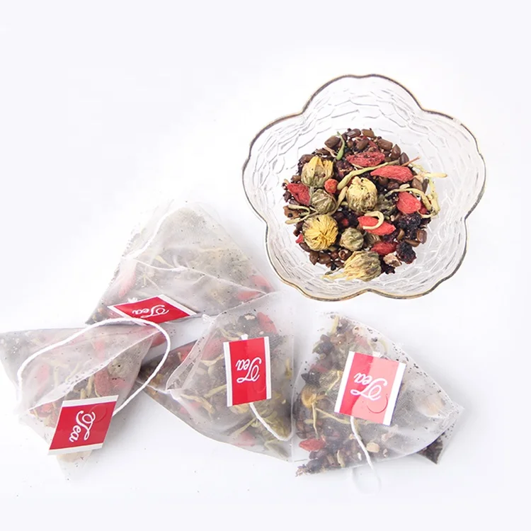 Oem Private Label Pyramid Triangle Tea Bag Blended Scented Tea Custom Tea Bag With Strings