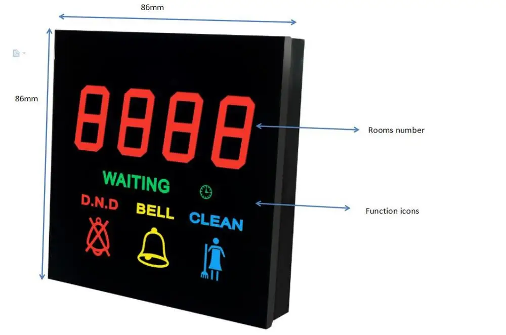 Mini Size Eletronic Smart Room Number Sign With LED light