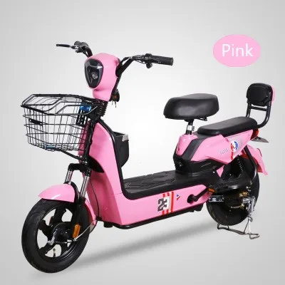 
Hot Sale Wholesale 350W 14inch 48V Adult Male Female Student Electric Bicycle Shock Absorber Pedal Support Road Bike 