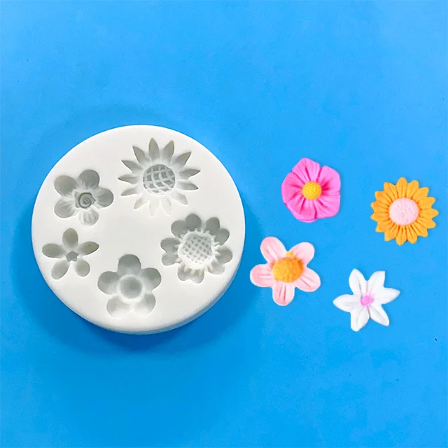 3D liquid silicone cake flower mold 3D  flower fondant silicone baking mold handmade soap cake mold