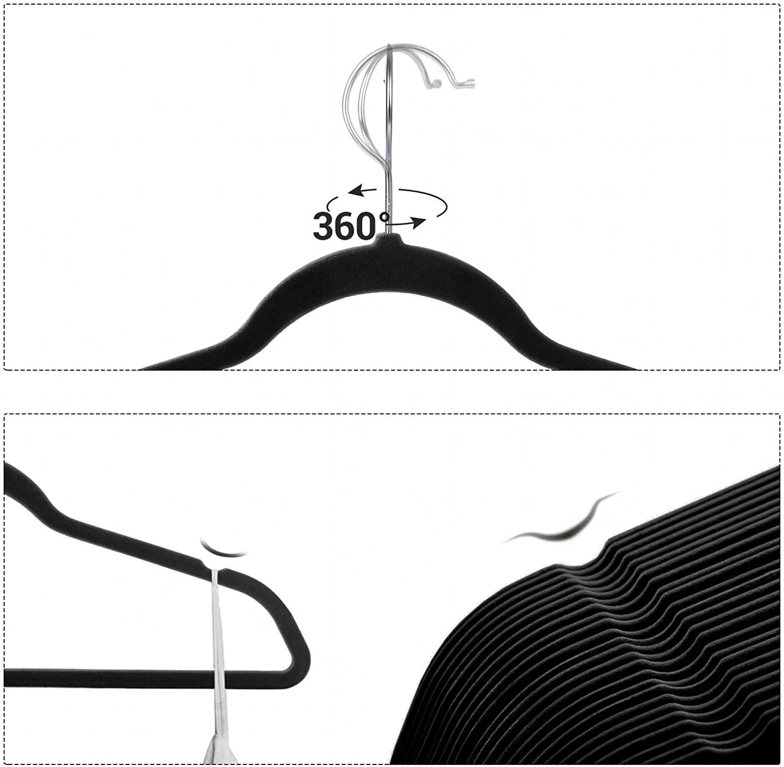 Hot Sale Plastic Velvet & Fabric Suit Coat Hanger Non Slip and Slim Black White Beige Pink Adult Thick Clothes Custom for Sale