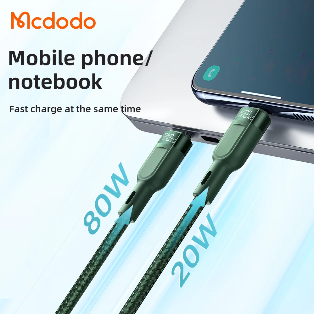 Green 2in1 High Quality Usb c to Dual Type 100W Fast Charge With E-Mark Chip Smart Laptop Cable 2 in