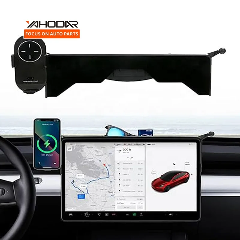 Phone Car Holder Dashboard Screen Mounted Phone Holder And Charger For Tesla Model 3 Model Y