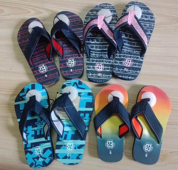 
stock lot shoes flip flops child sandal custom kids beach slippers flip flops wholesale 