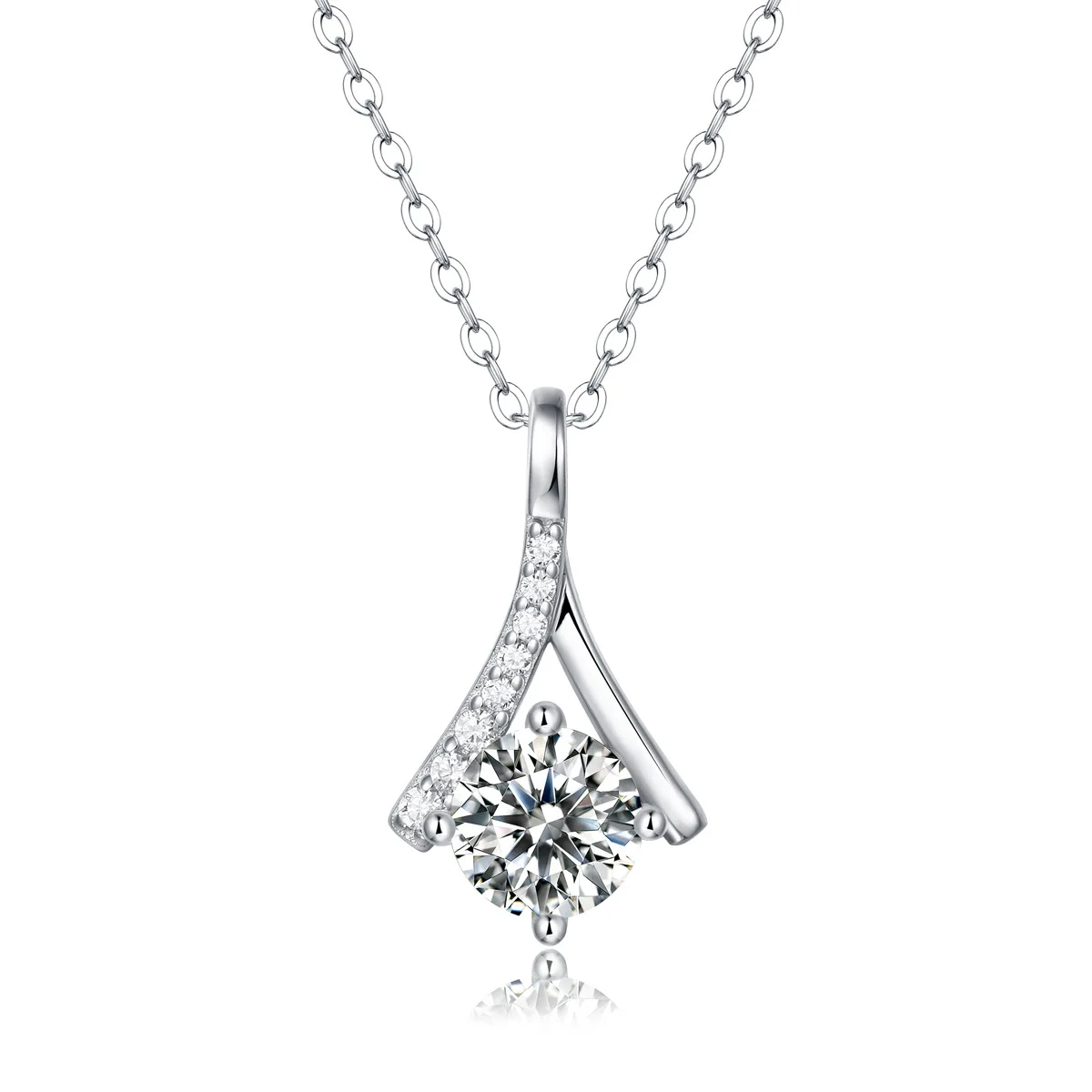 De Chic Pass Diamond Tester Classic D Color White Full Moissanite Pendant Necklace 925 Sterling Silver Angel Kiss Jewelry