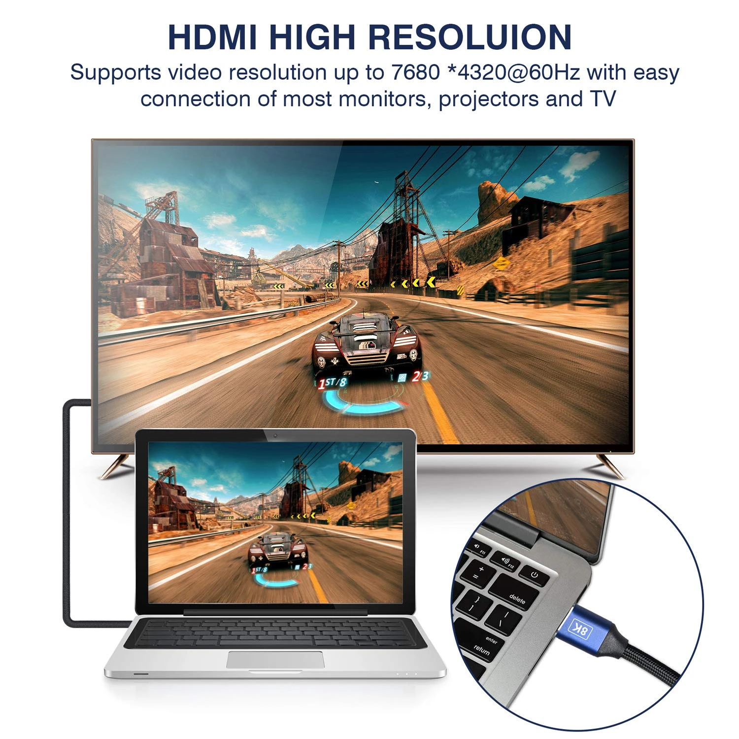 8K позолоченный HDMI-кабель 1 м 5 2 3 10 15 20 3D