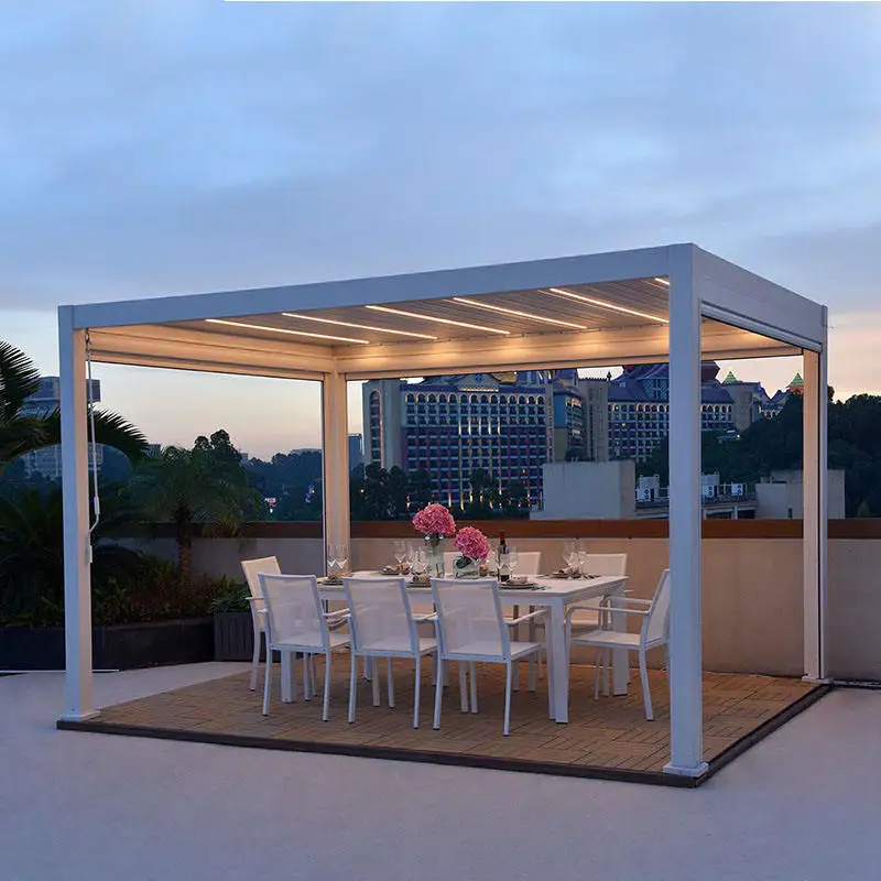 Porch Pergolas Electriques Folding Aluminum Motorized Pvc Aluminium Gazebo Outdoor Pergola Aluminium Led