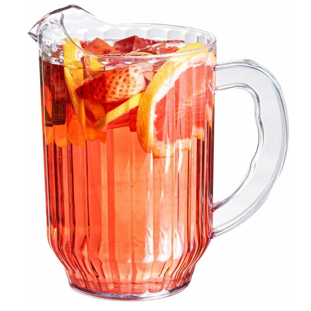 Clear Plastic 60 Ounce Durable Restaurant Water Soda Lemonade Juice Sangria Beer Serve Pitcher For Bars Parties Homes