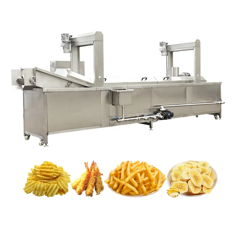 Customized Automatic Potato Finger Chips Deep Fryer Continuous Conveyor Belt potato chips Frying Machine