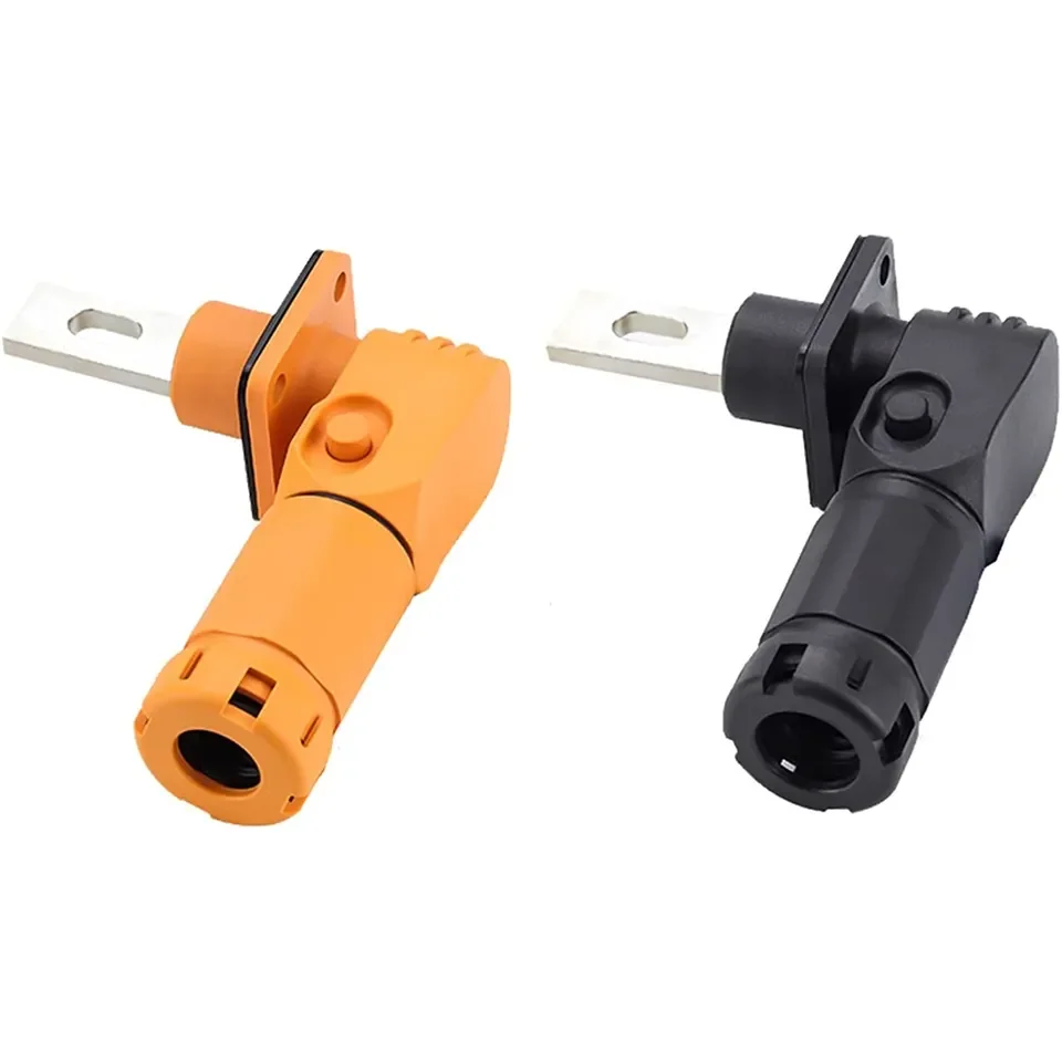 Right Angle 8mm EV High Voltage Connector 120A/150A/200A 25/35/50 mm2 Battery Power Energy Storage Male Female HVIL HV Connector