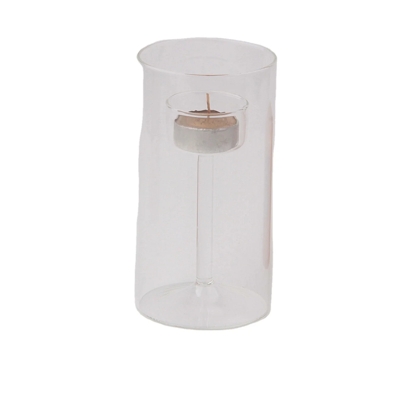 Customization clear good quality double wall high quality borosilicate round Glass Candle Jars for Wedding and Home Decoration