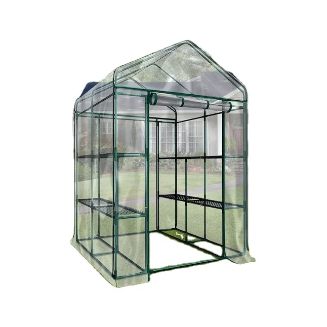 Outdoor Portable UV Protected PE Mesh Gardening Steeple MIni Plastic Greenhouse Benches For Herb And Flower