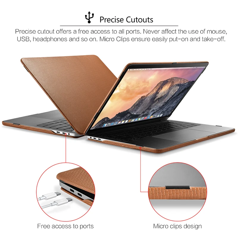 Чехол для ноутбука с ЖК-дисплеем 13 15 дюймов кожаный чехол Macbook Pro