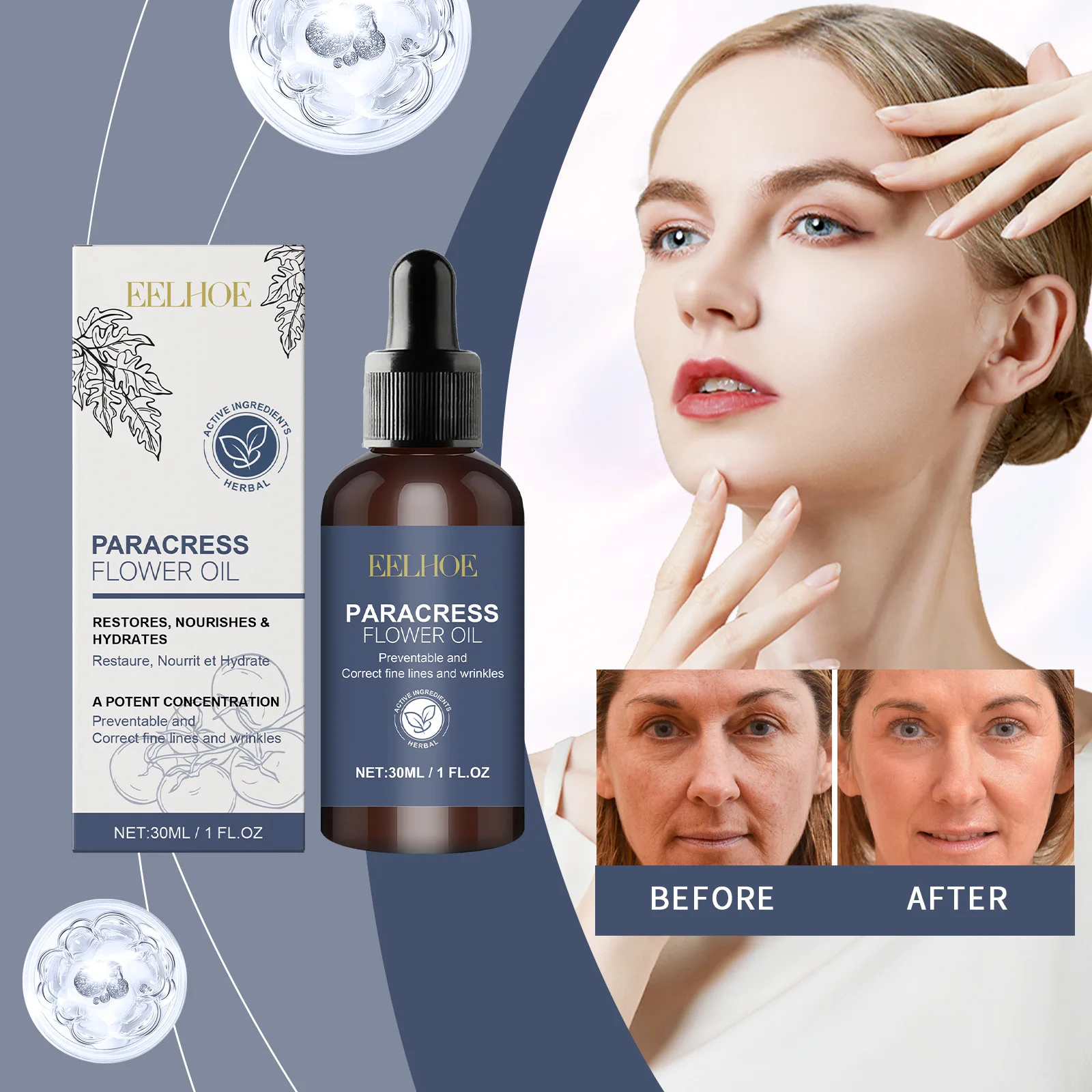 EELHOE Firming Body Oil Hydrating Facial Essence Oil Sustainable Organic Oils For Skin