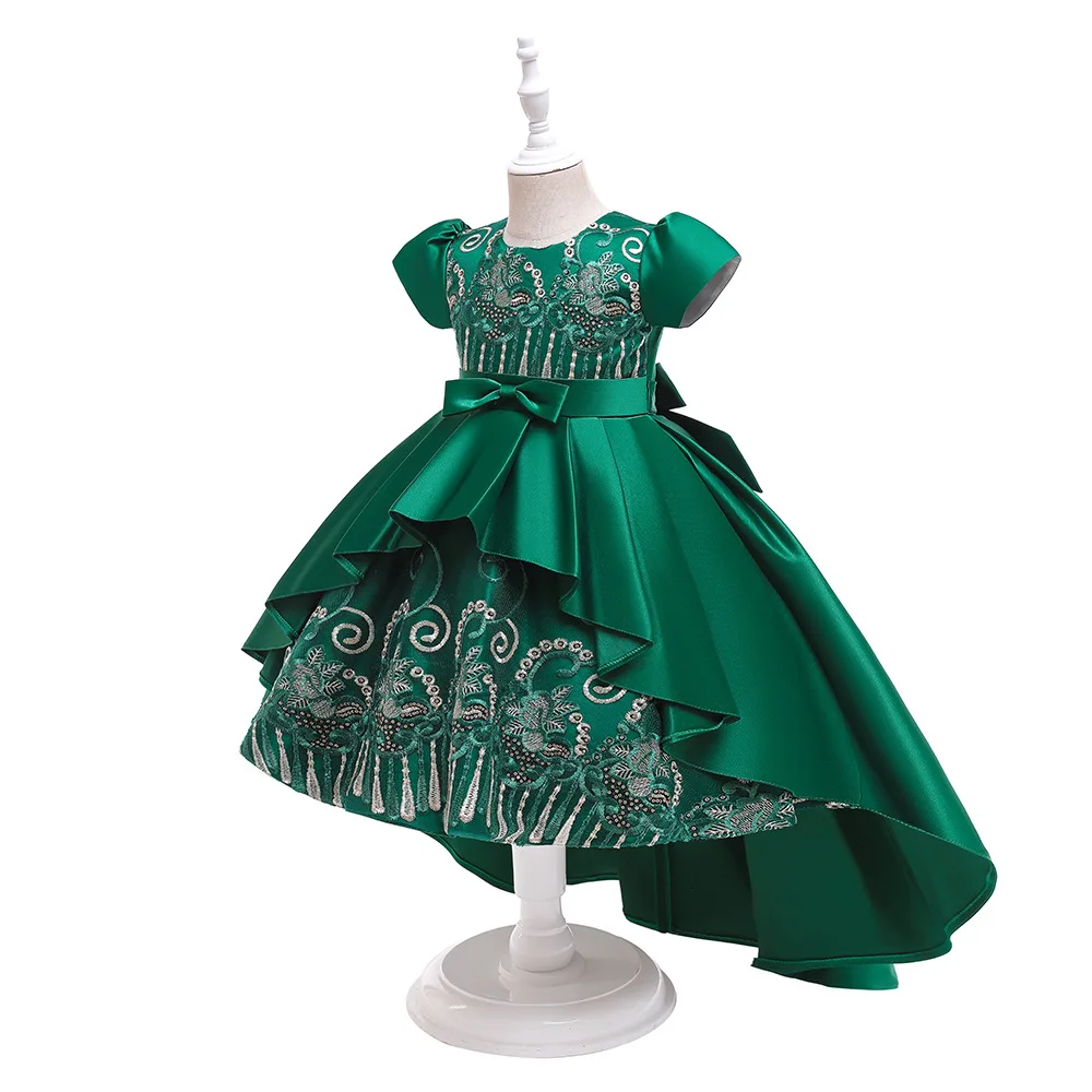 Yoliyolei New Princess Lace, Flower Embroidery Party Pageant Kids Dresses For Girls Of 6 Years Wedding Clothing/