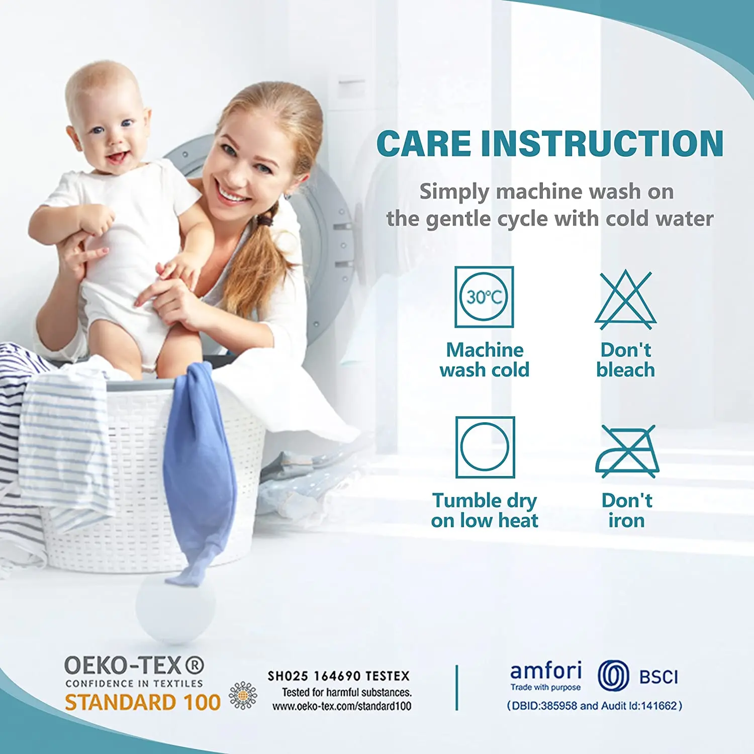 2 Pack Waterproof Crib Mattress Protector, Soft Breathable Bamboo Quilted Fitted Baby Mattress Cover, Noiseless, Breathable Deep