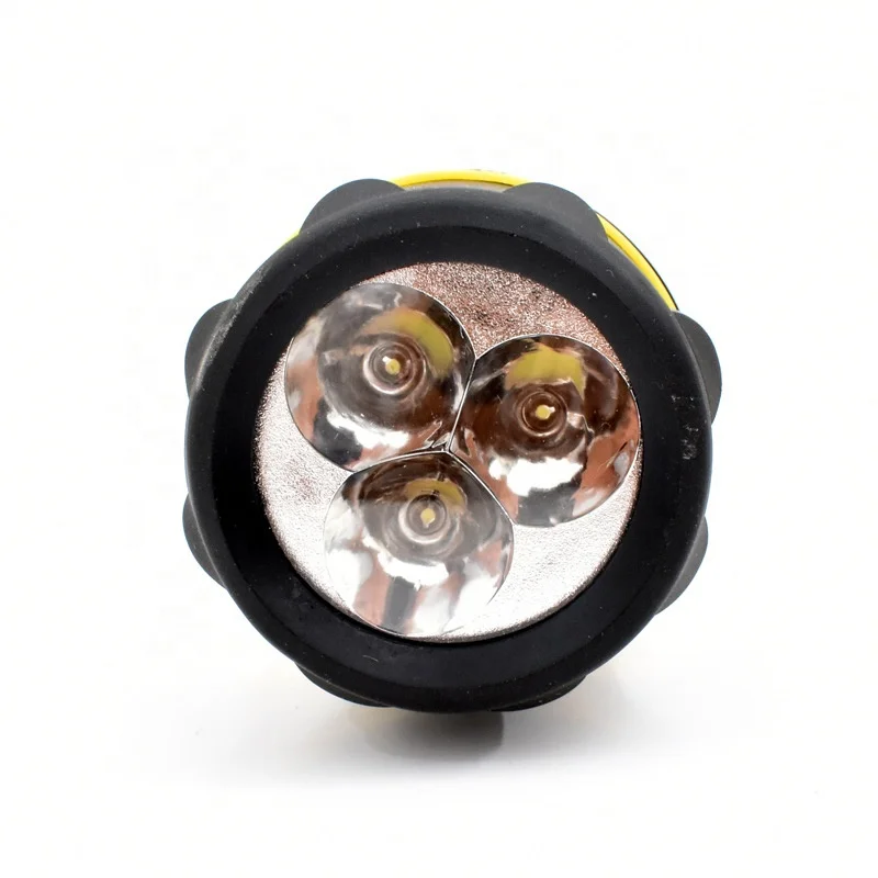 QXMOVING  2D Battery Plastic 3 LED Torch Light Portable Work Waterproof Led Flashlight For Promotion