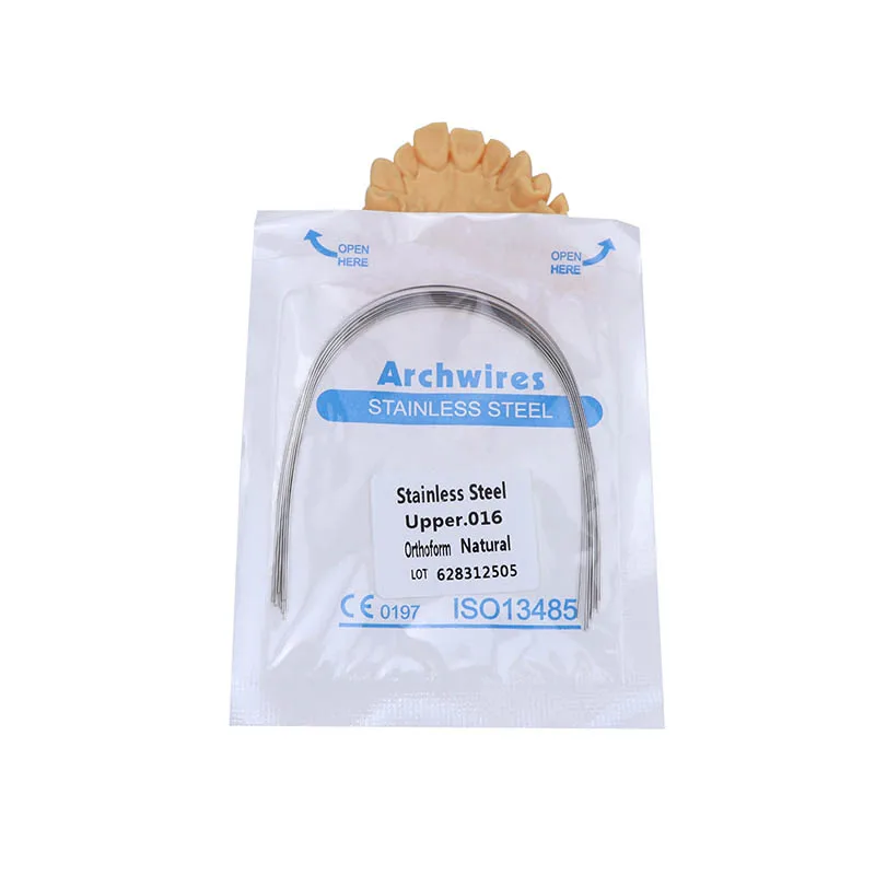 Dental Consumables Treatment Material Orthodontic Archwires Super Elastic Nitinol Stainless Steel Wires