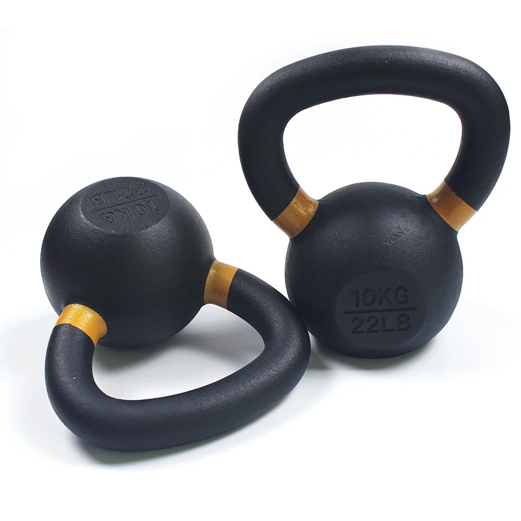 Powder Coated Cast Iron Competition Kettlebell With Wide Handles And Flat Bottoms