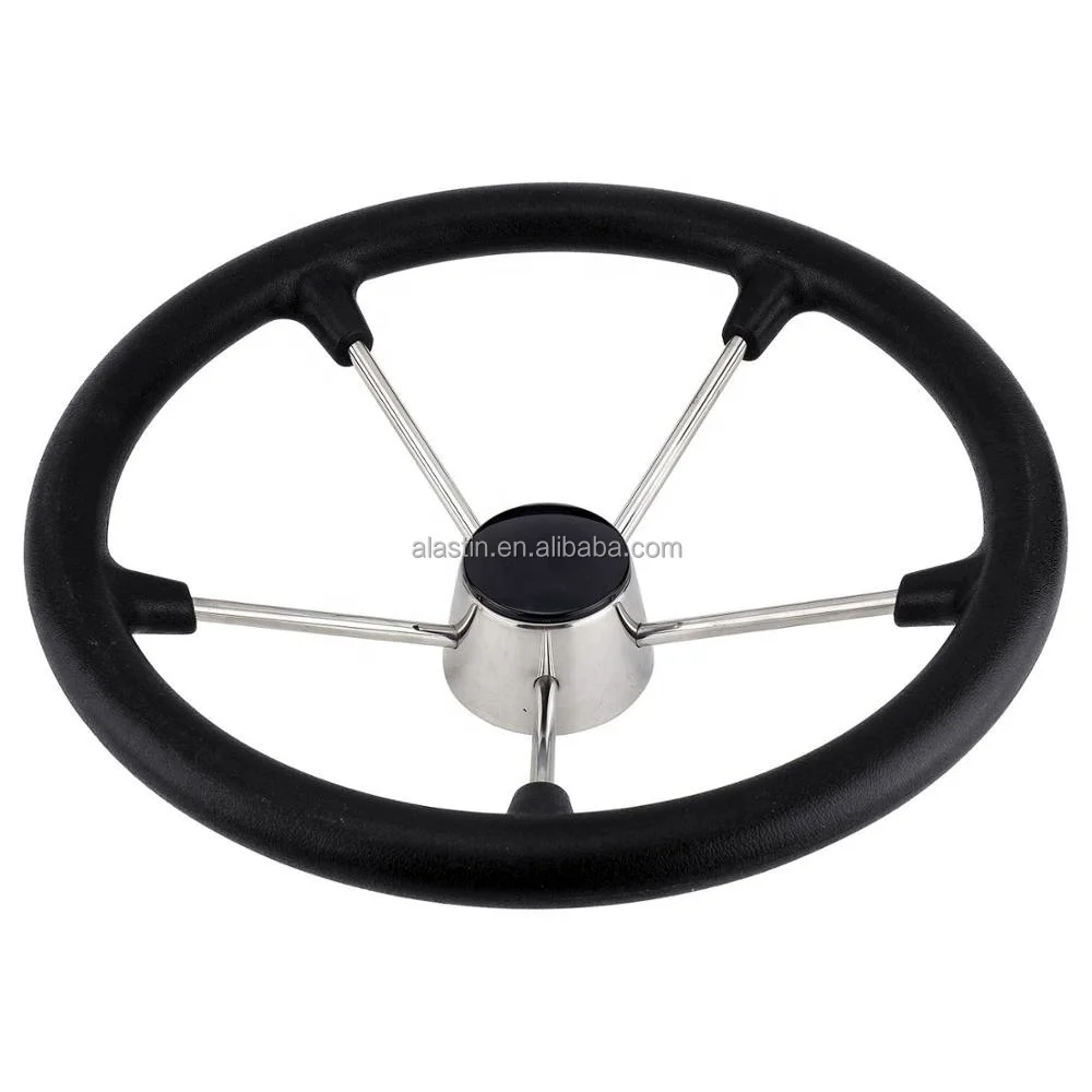Hot Marine Accessories 316 Stainless Steel Steering Wheel Pu Foam With 5 Wheels