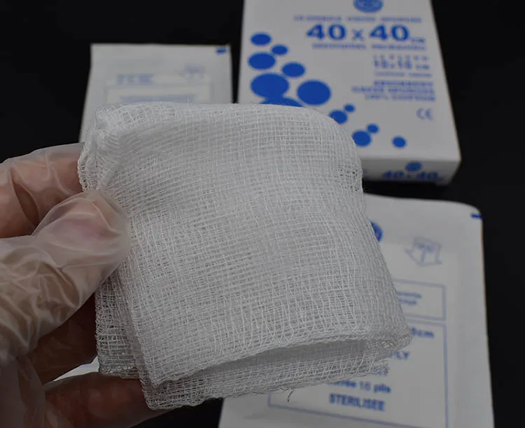 medical surgical absorbent 100% cotton 20x20cm small size compresses gauze swab pad
