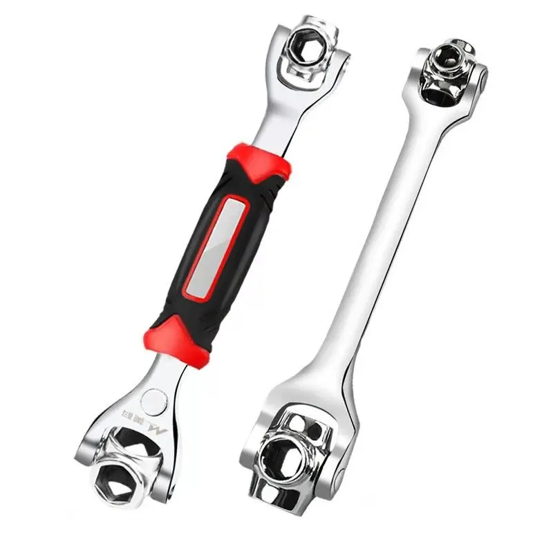 Multipurpose Ratchet Wrench 8 in 1 Wrench 360 Degree Rotation Multifunctional Spanner 6-Point Universal Wrench Car Repair Tool