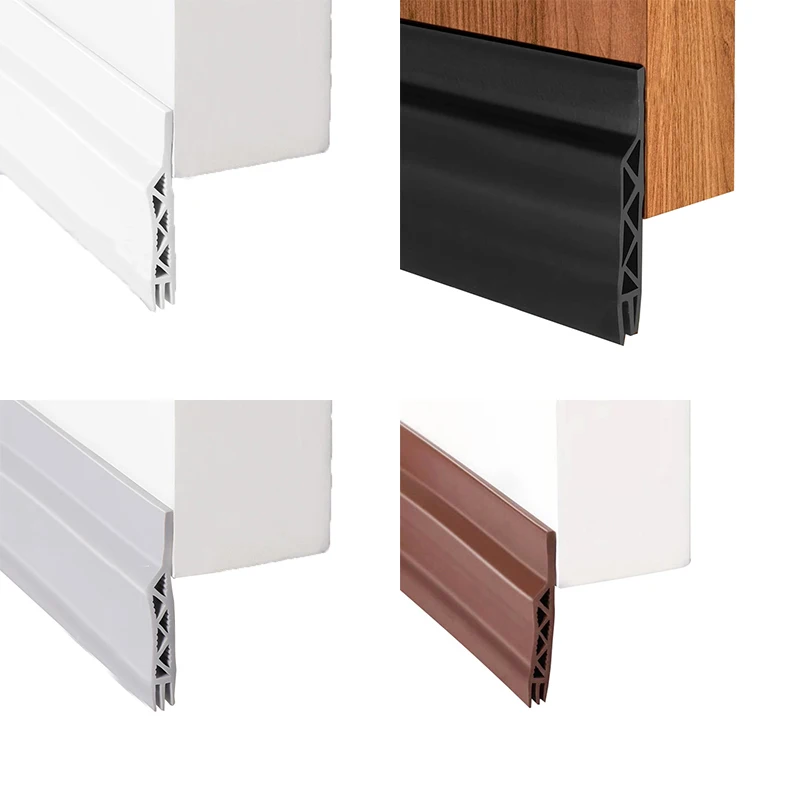 Self Adhesive Silicone Rubber Door Sealing Strip Door Draft Stopper Weather Strip For Wooden Door Bottom Seal