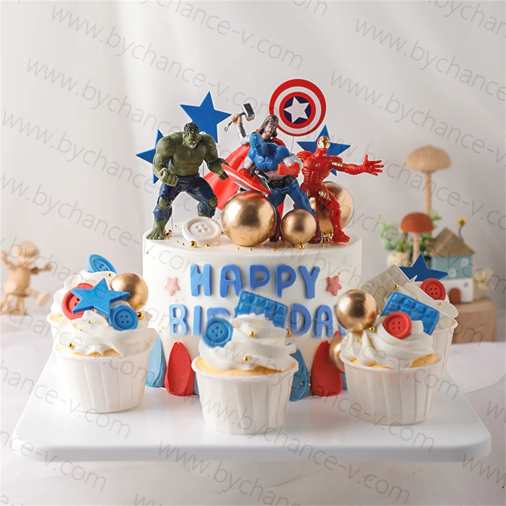 High end artificial strawberry fake birthday cake and cupcakes model kits for Wedding party event elegant centerpieces