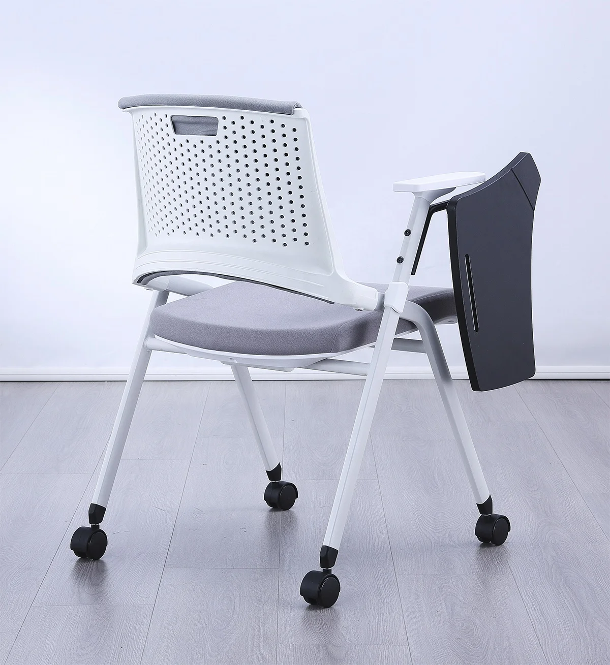 Manufacturing training chair for training room or school classroom chair can folding with  writing pad university chair