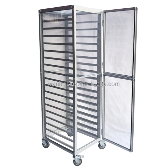 Mobile stainless steel bakery service food cart bread rack stackable trolleys for catering
