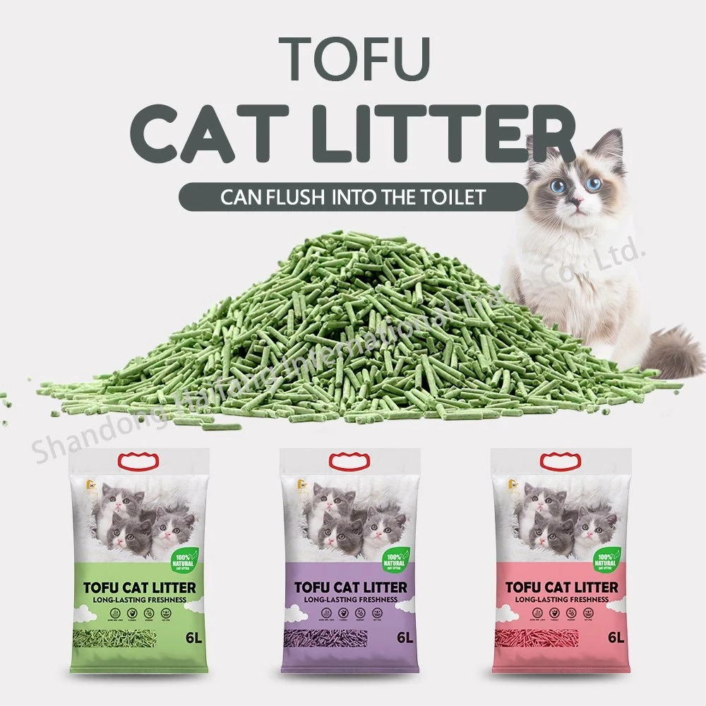 Factory OEM / ODM Multi Fragrance Dust-Free Bulk Strong Clumping Ball Shaped Crushed Tofu Cat Litter Sand natural
