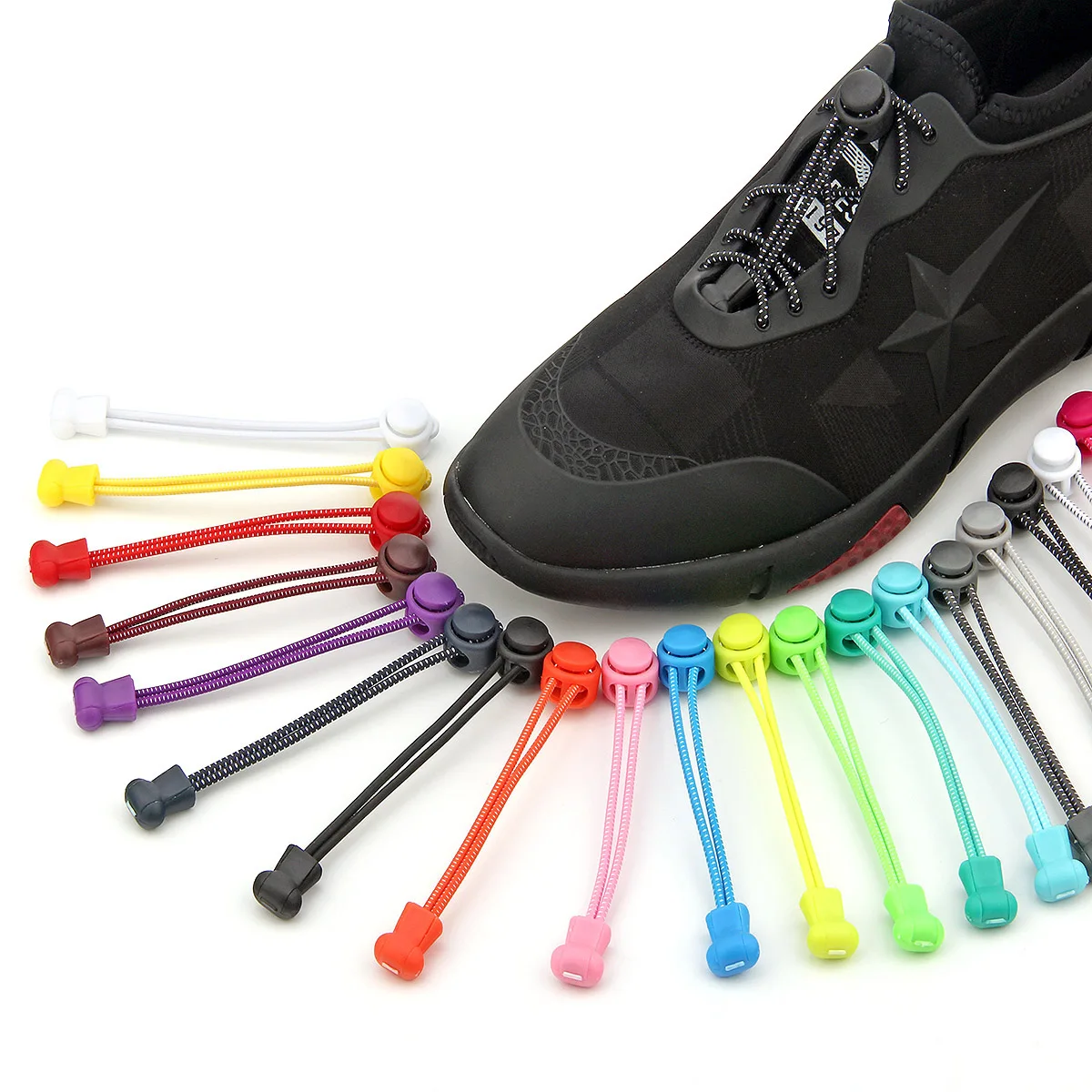 Amazon Hot Seller No Tie Shoelaces- Tieless Elastic Shoe Laces - Easy lock lazy shoelace - One Size Fits All for Adults and Kids