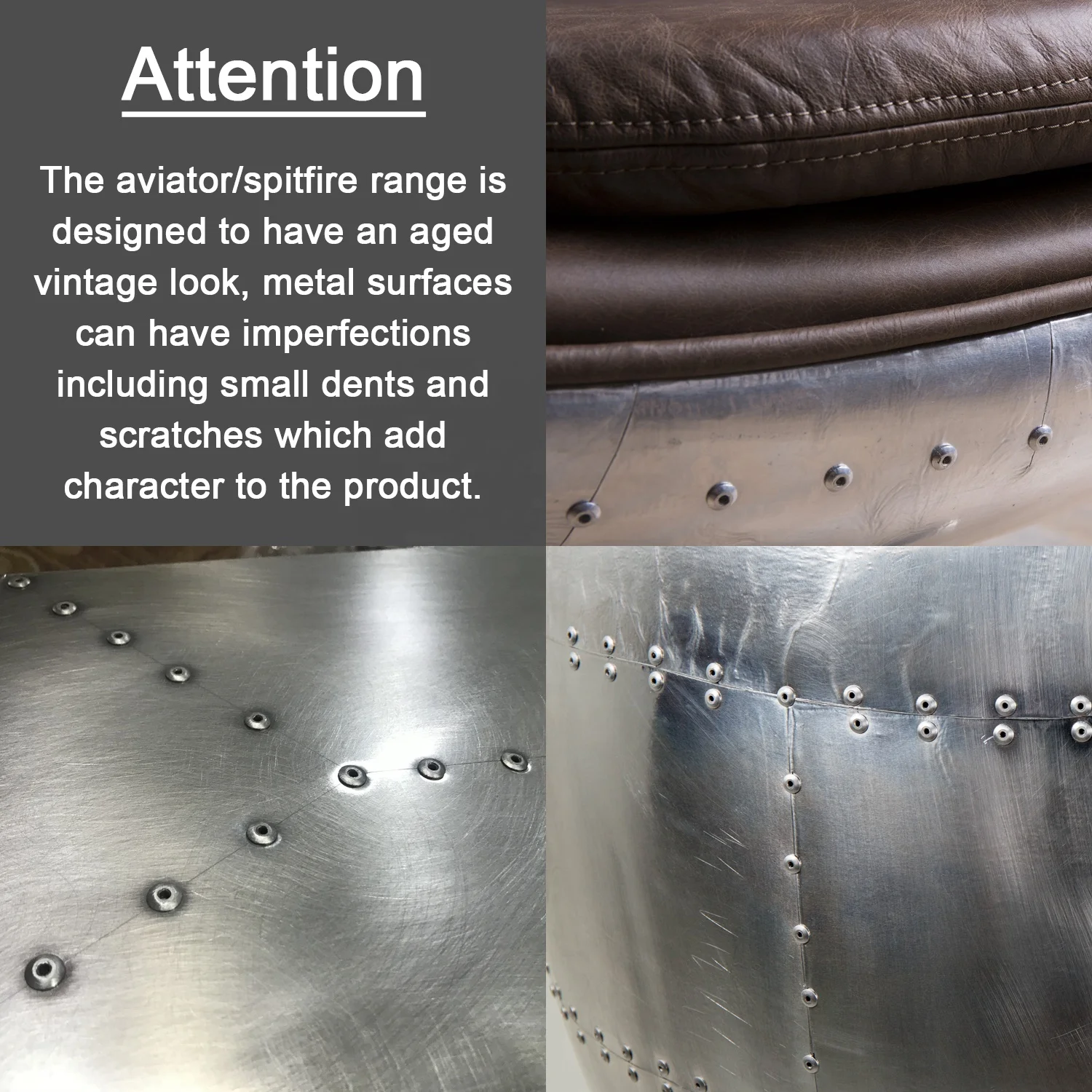 
Hot Sale Living Room Aviator Chair With Genuine Leather Vintage Chair 