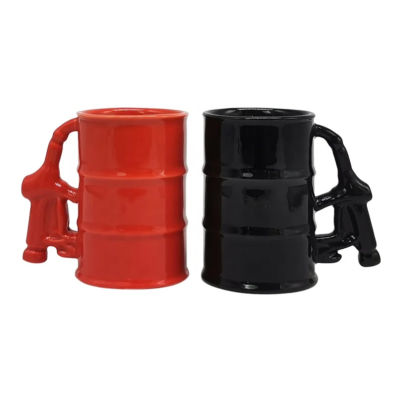 Customised mugs color alien mug with handle custom shaped ceramic coffee mug