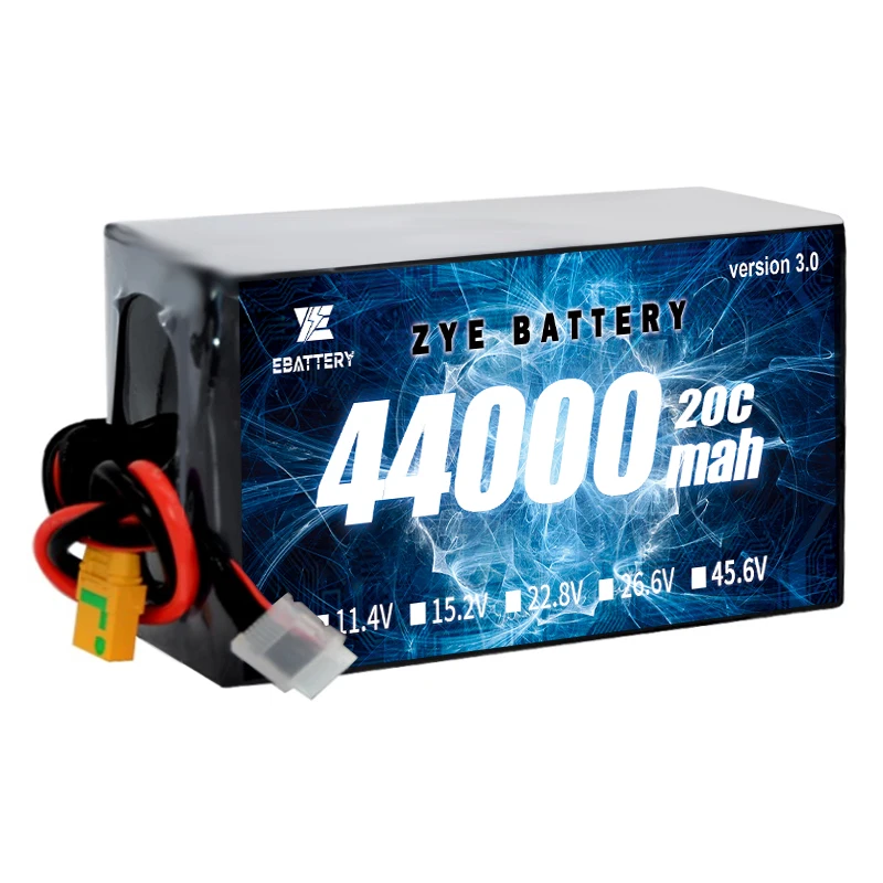 Ebattery LIPO battery 44000mah smart 44Ah 6S 22.2V 12S 47.4V 14S 25C High Discharge Rate agricultural sprayer Drone Battery