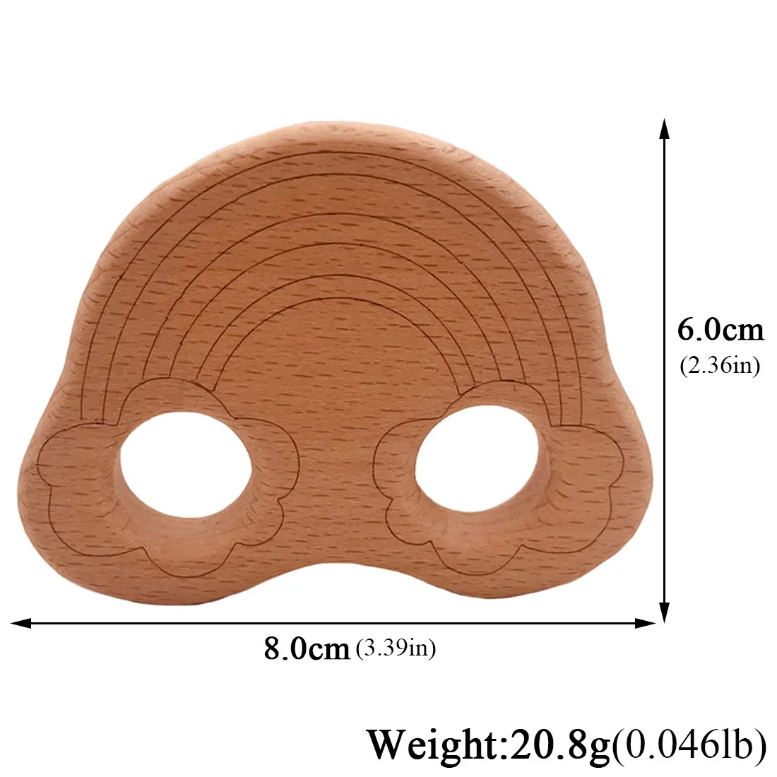 Beech wood molars rainbow crafts ornaments baby teething toys