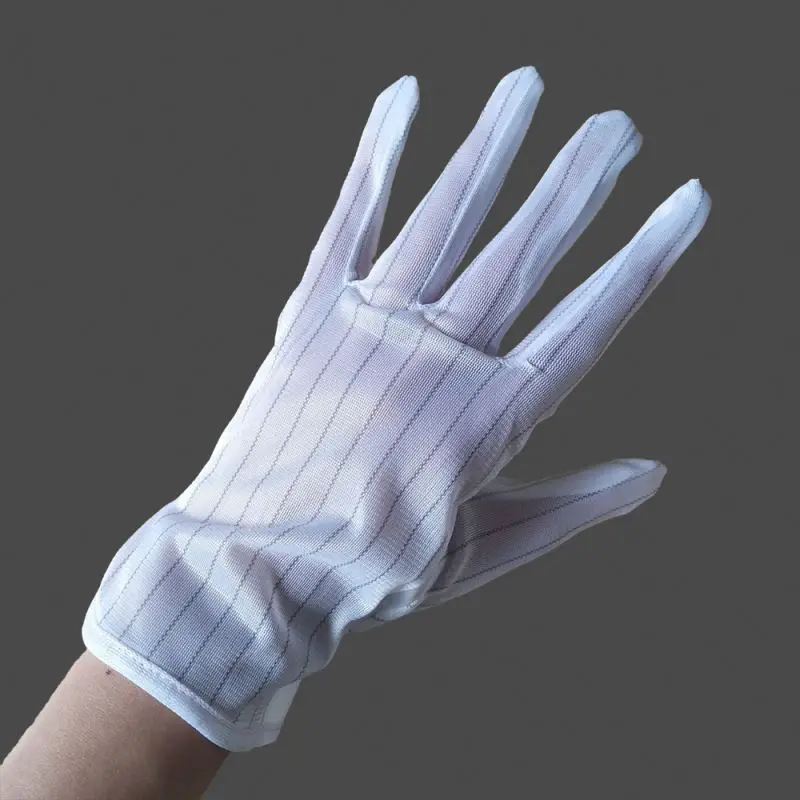 Легкие светодиодные промышленные проводящие нейлоновые Углеродные Полиуретановые Антистатические Рабочие перчатки для электроники с покрытием для верхней посадки ESD