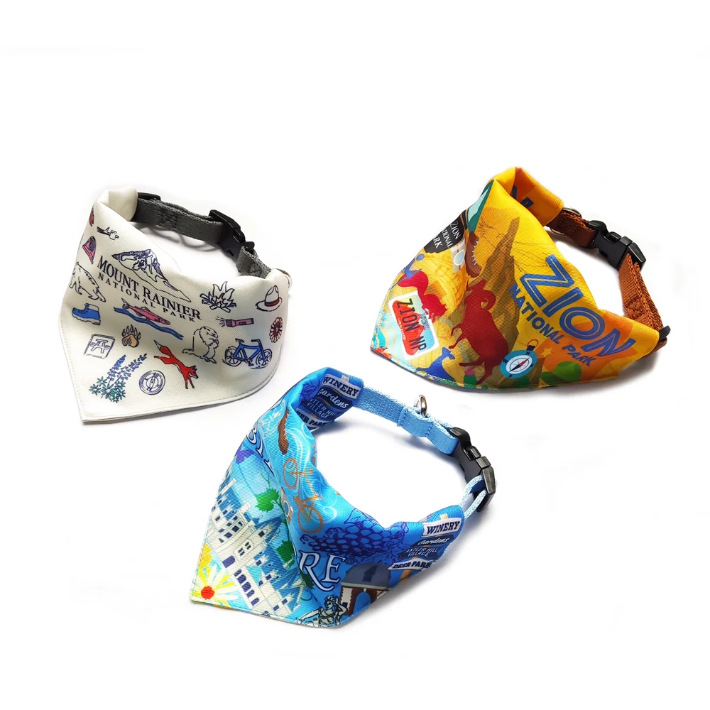 Personalized Sublimation Printed Triangular Pet Scarf Apparel Custom Dog Bandana Collar