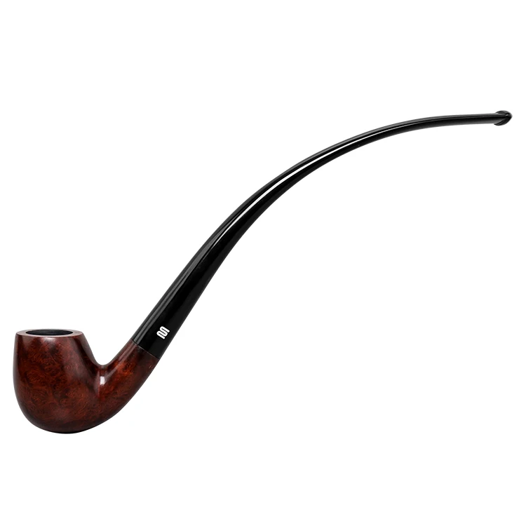 MUXIANG customized logo popular style wholesale price long stem churchwarden briar wooden smoking pipe