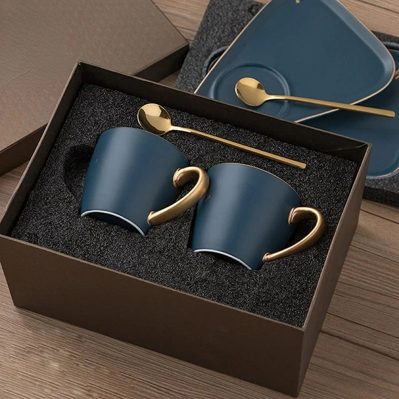 Light Luxury Mug Set Gift Box Ceramic Coffee Cups Gift Box