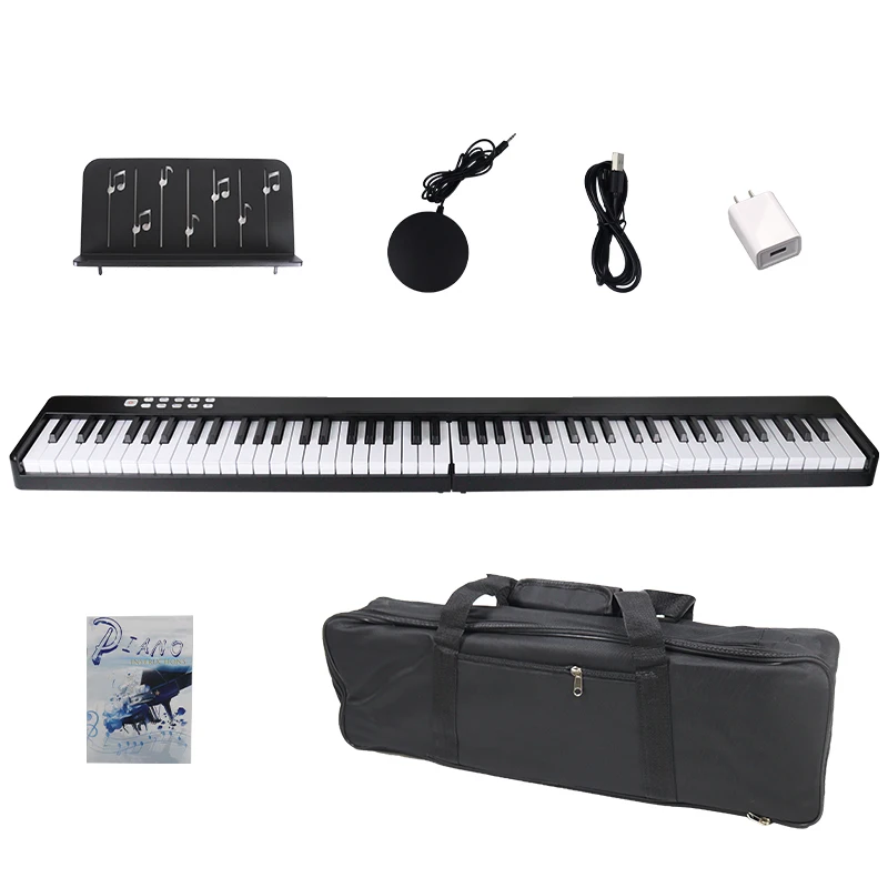 Digital Piano 88 Keys Foldable Portable Piano Keyboard Electric Keyboard Piano Folding MIDI Touch Response Keys