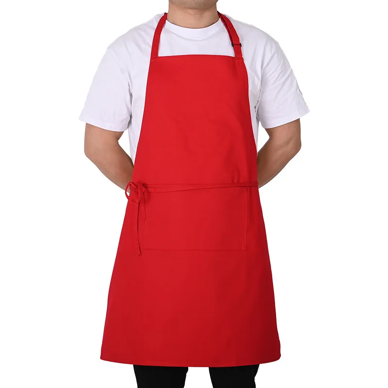 High Quality Waterproof Oilproof Antifouling Custom Kitchen Chef Apron Black Cooking Aprons for Women and Men with Pockets
