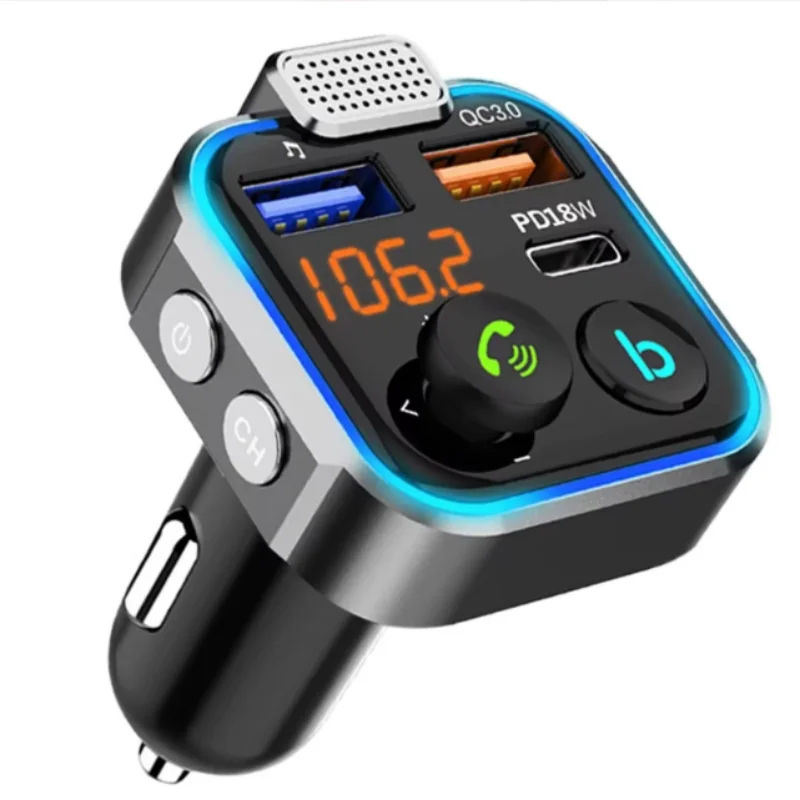 New 20W Handsfree BT 5.4 Modulator Car Charger 2.4A Dual USB Type C Adapter Car MP3 Player Wireless radio fm transmitter for BMW