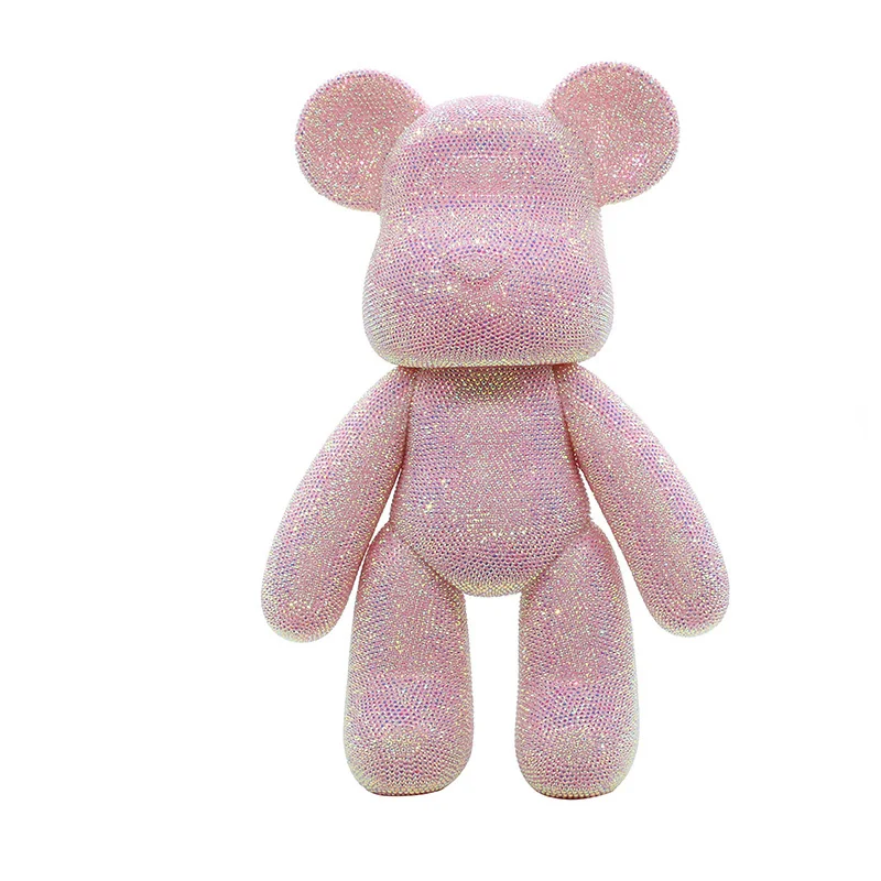 
DIY Hot sale custom diamond rhinest Bearbrick action figure/OEM bearbrick 400 plastic figure toy/Wholesale cute bear figure toys 