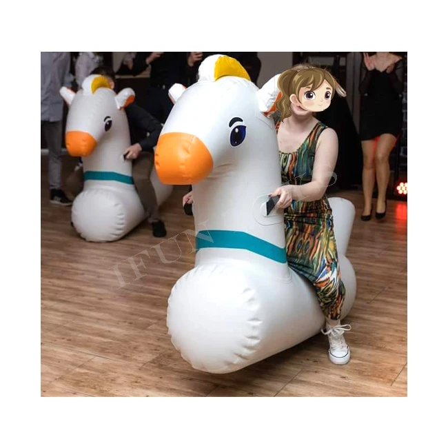 Durable Airtight Inflatable Jump Derby Pony Horses For Race Sport Games