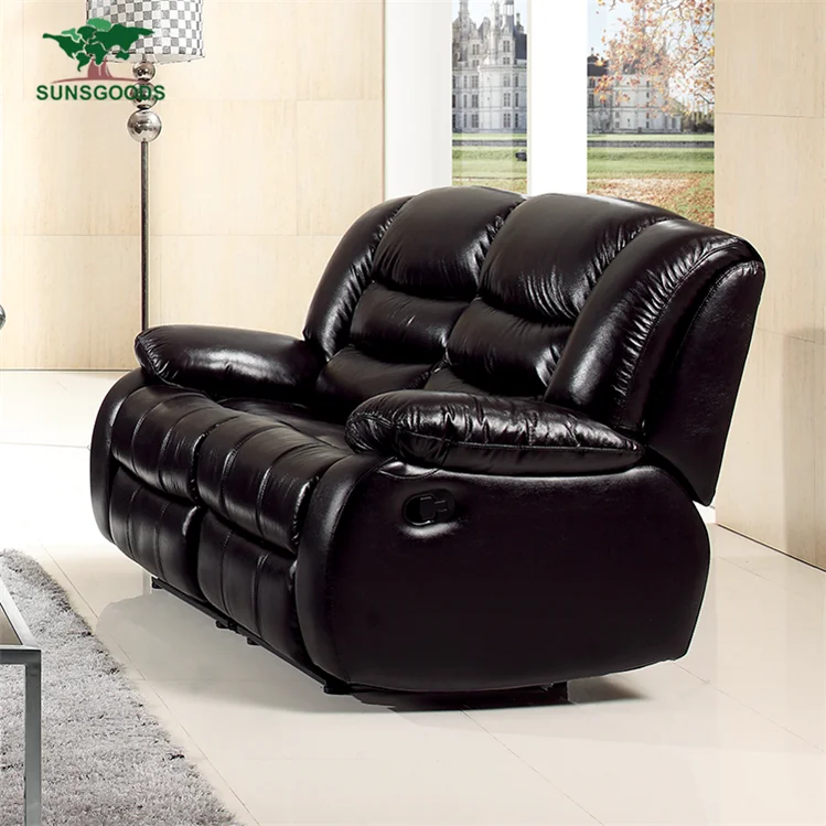 Cheap home furniture leather sectional recliner 321 sofa sets, 3 seater sofa with 2 electric recliners