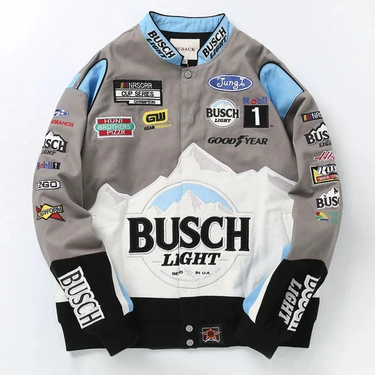 Custom made design embroidered motorcycle f1 racing jackets premium quality vintage car varsity nascar jacket